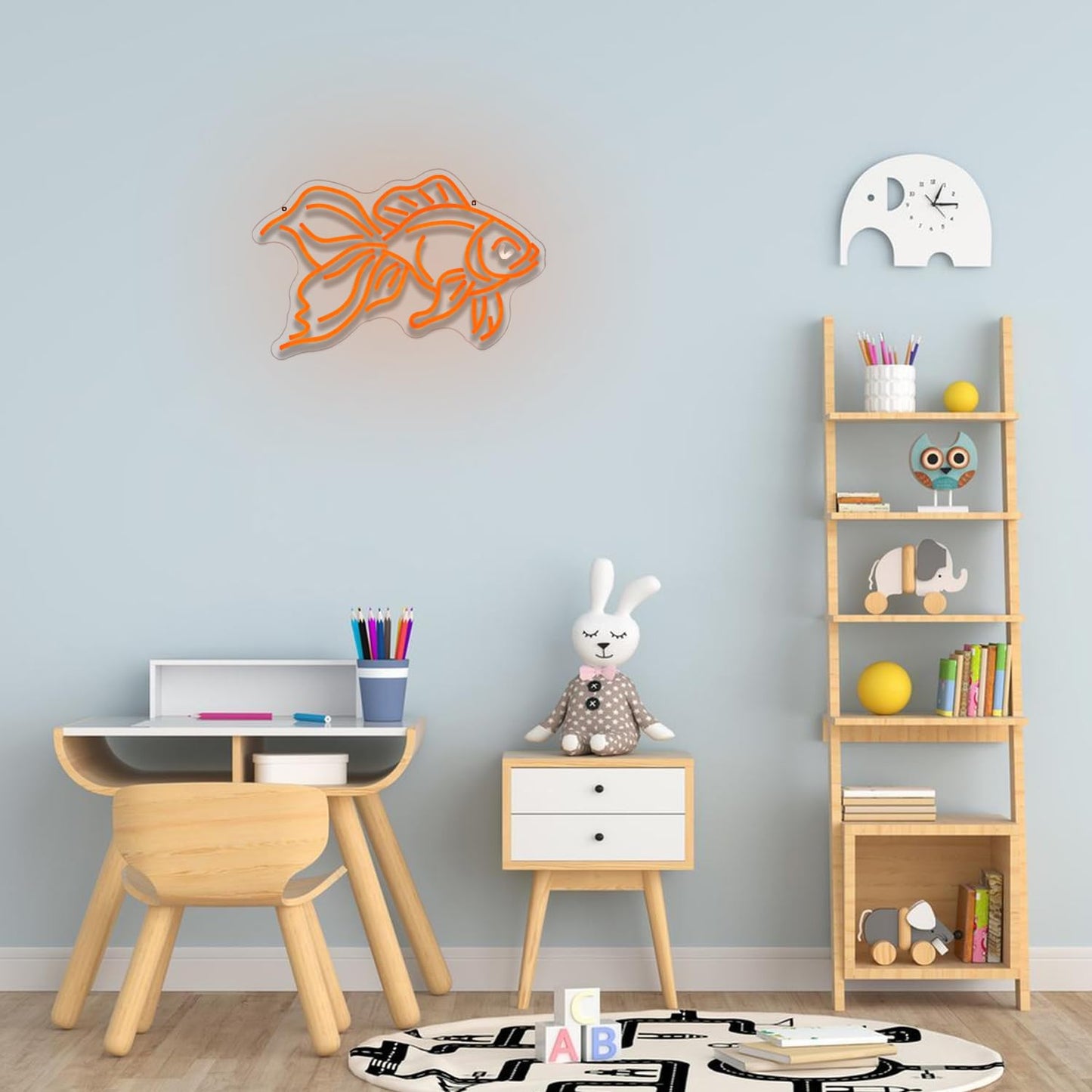 Gyaksjm Goldfish Neon Sign for Wall Decor Fish Neon Light Sign Ocean Neon Light Dimmable LED Neon Sign USB Light Up Sign for Bedroom Restaurant Fishing Shop Store Club Room Man Cave