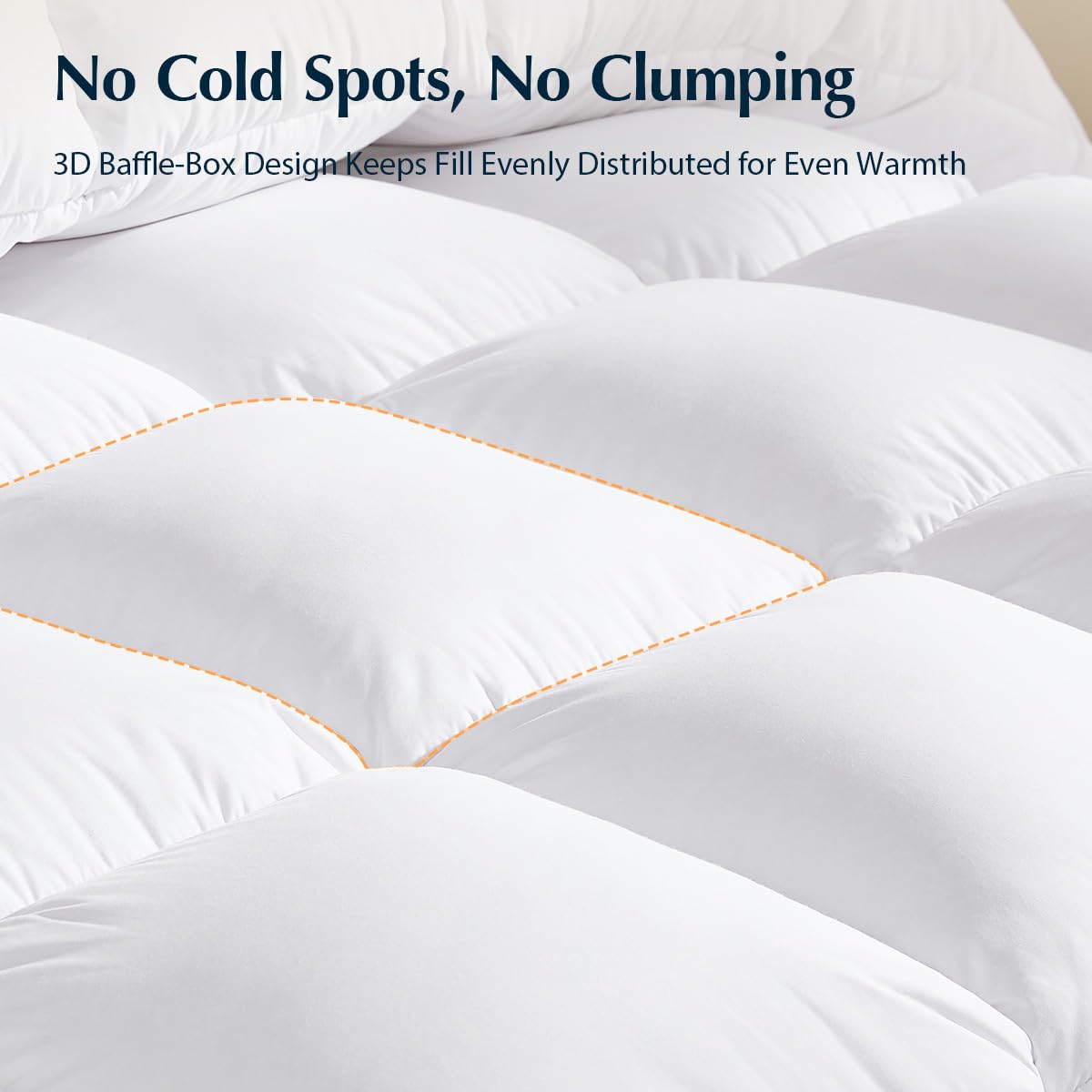 Pacific Coast Premium Goose Down Fiber Comforter Queen Size, 420TC 100% Australian Cotton Shell, All-Season Comforter with Hidden Baffle Box & Double-Stitched Piping (90"x90")