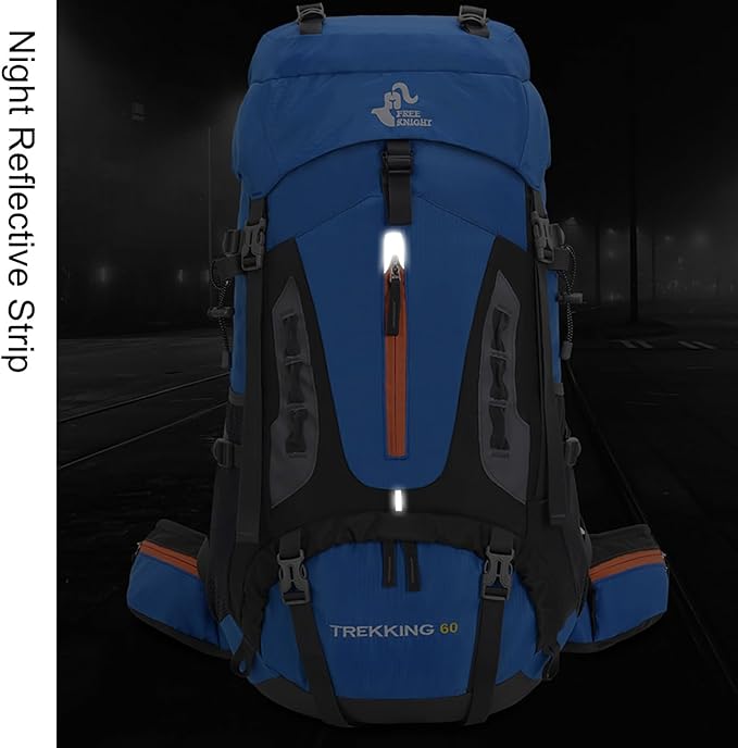 Bseash 60L Hiking Camping Backpack with Rain Cover, Waterproof Large Capacity Outdoor Sport Travel Daypack Climbing Touring (Black)