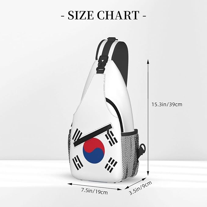 QFXUYNG South Korea Flag Adult Sling Bag Unisex Chest Bags Crossbody Backpack Casual Daypacks Shoulder Bag for Women Men Cycling Hiking Travel
