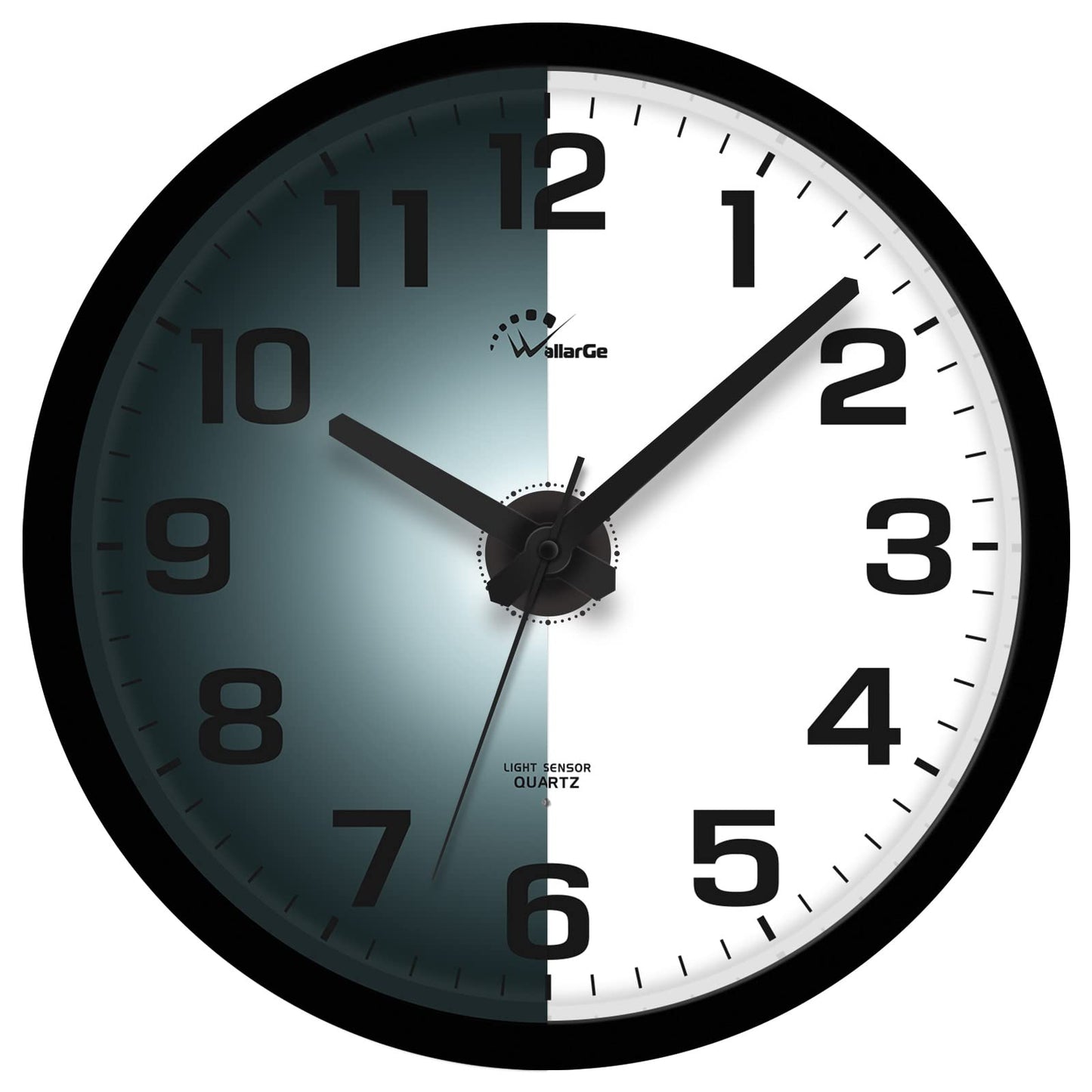 WallarGe Night Light Wall Clock for Bedroom - Silent Lighted up Wall Clock Glow in the Dark, Battery Operated Wall Clocks for Living Room/Kitchen, Easy to Read Large Digital Display, 12 Inch