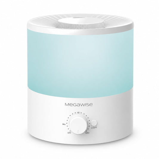 MEGAWISE 1.5L Large Cool Mist Humidifier for Large Spaces – Baby & Plant Safe Ultrasonic Aroma Diffuser, Quiet Operation for Bedroom, Home & Office, Adjustable Mist, Up to 10-Hour Run, Easy to Clean