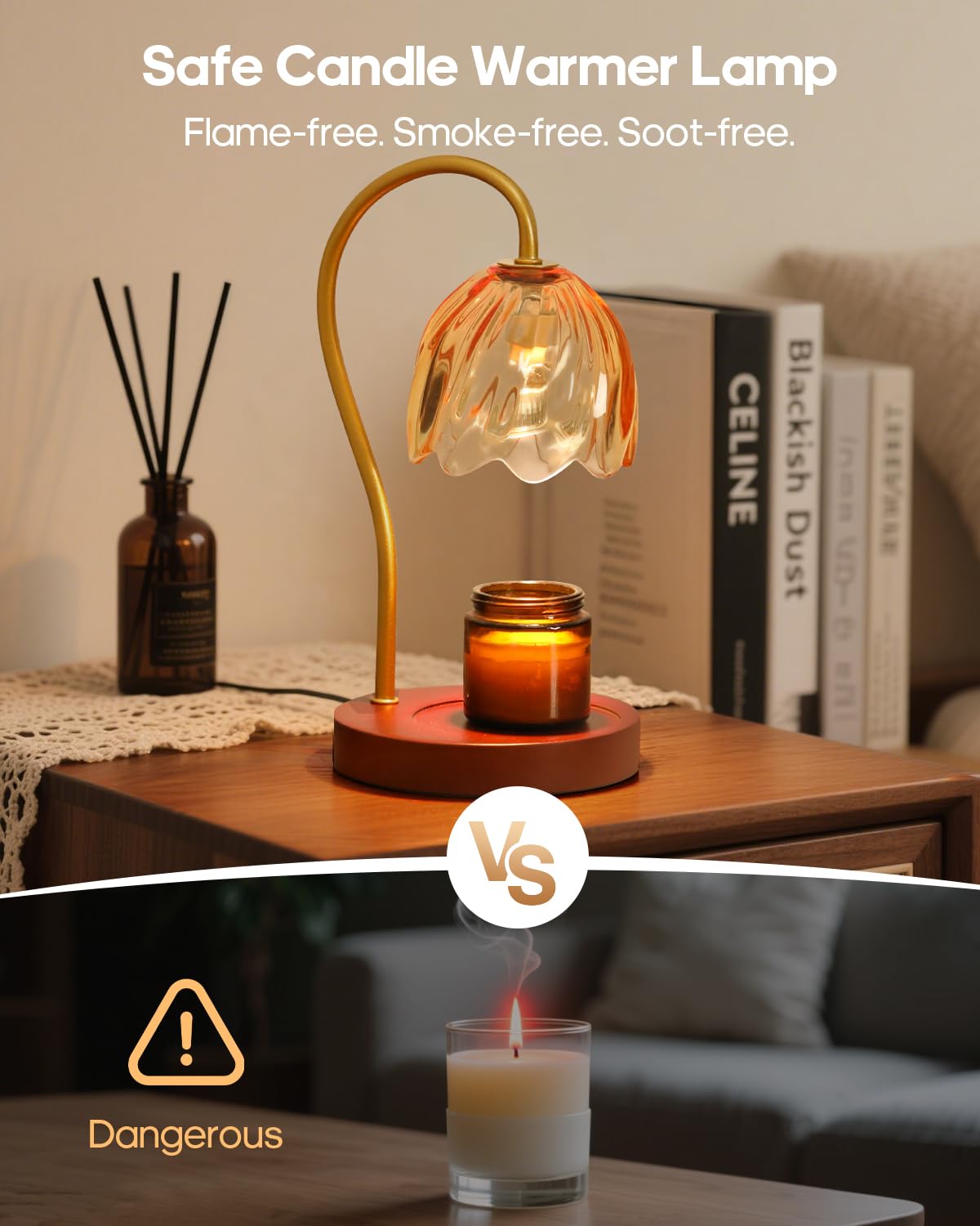 GOODEA Candle Warmer Lamp with Timer Dimmable, Christmas Birthday Gifts for Women Mom, House Warming Gifts New Home Decor, Wax Melt Warmer for Jar Candles with 2 Bulbs