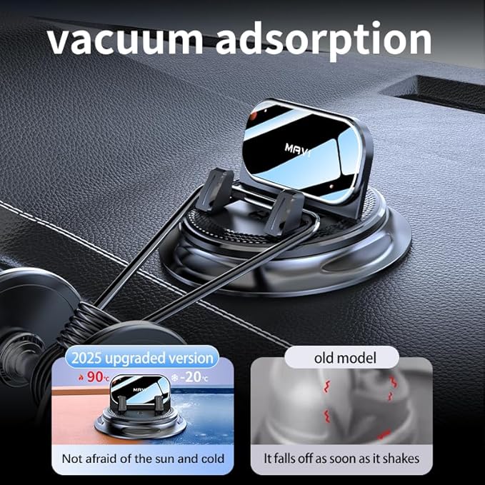 Holidaydeer 360° Rotatable,Car Phone Holder Mount,Silicone Phone Mount for Car Dashboard, Hands Free Cell Phone Holder Car Compatible with iPhone 16 15 14 13 12 Pro Max All Smartphones