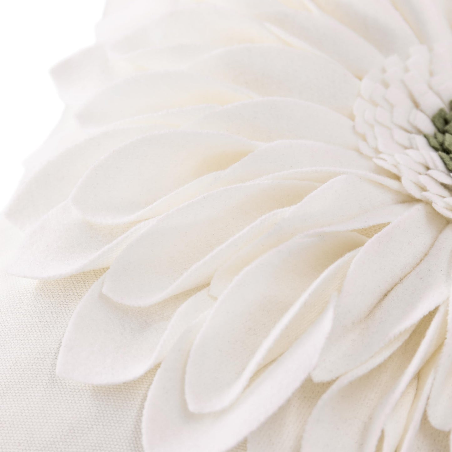 OiseauVoler 3D Sunflower Handmade Throw Pillow Covers Decorative Floral Pillowcases for Couch Living Room Home Decor Creamy White 18x18 Inches