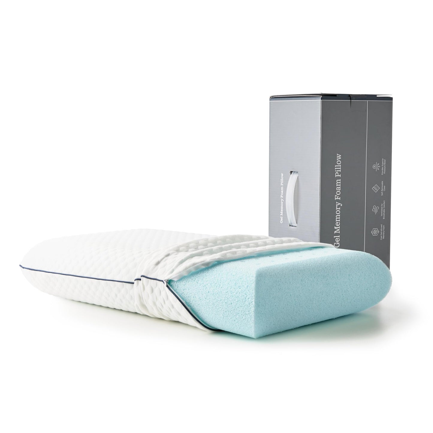 Weekender Cooling Gel Memory Foam Pillow for Sleeping – King Size, Ventilated Cooling Pillow for Side & Back Sleepers, Neck & Shoulder Support, Medium Firm, Washable Cover