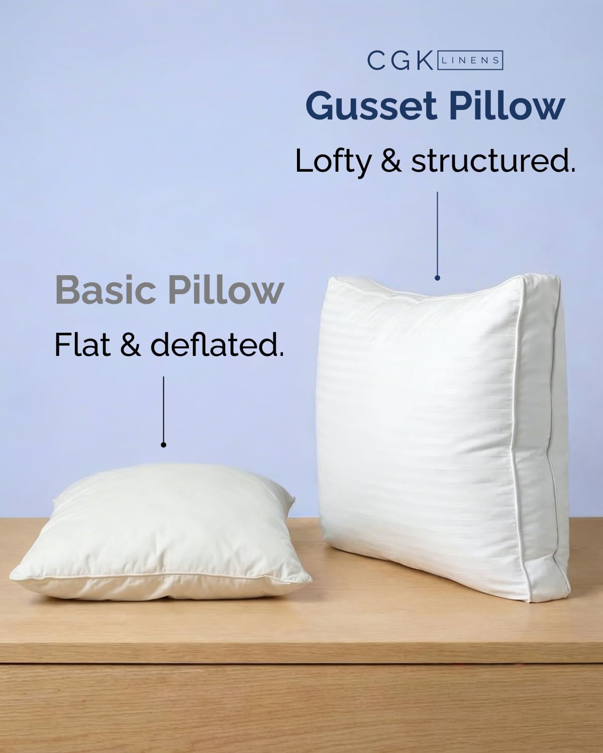 Bed Pillows for Sleeping Queen Size Set of 2 - Super Soft & Fluffy w/ Down Alternative Filling - Hotel Luxury Quality, Gusseted Pillow for Back, Stomach & Side Sleepers - Comfy & Breathable - White