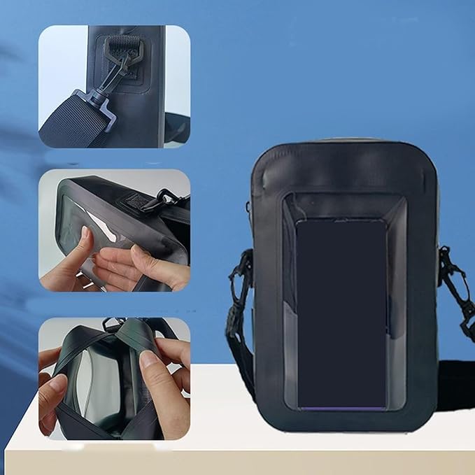 HUJIUTUO Waterproof Phone Pouches for Outdoor Activities Touch Screens Phones Dry Bag with Adjustable Strap for Most Smartphones