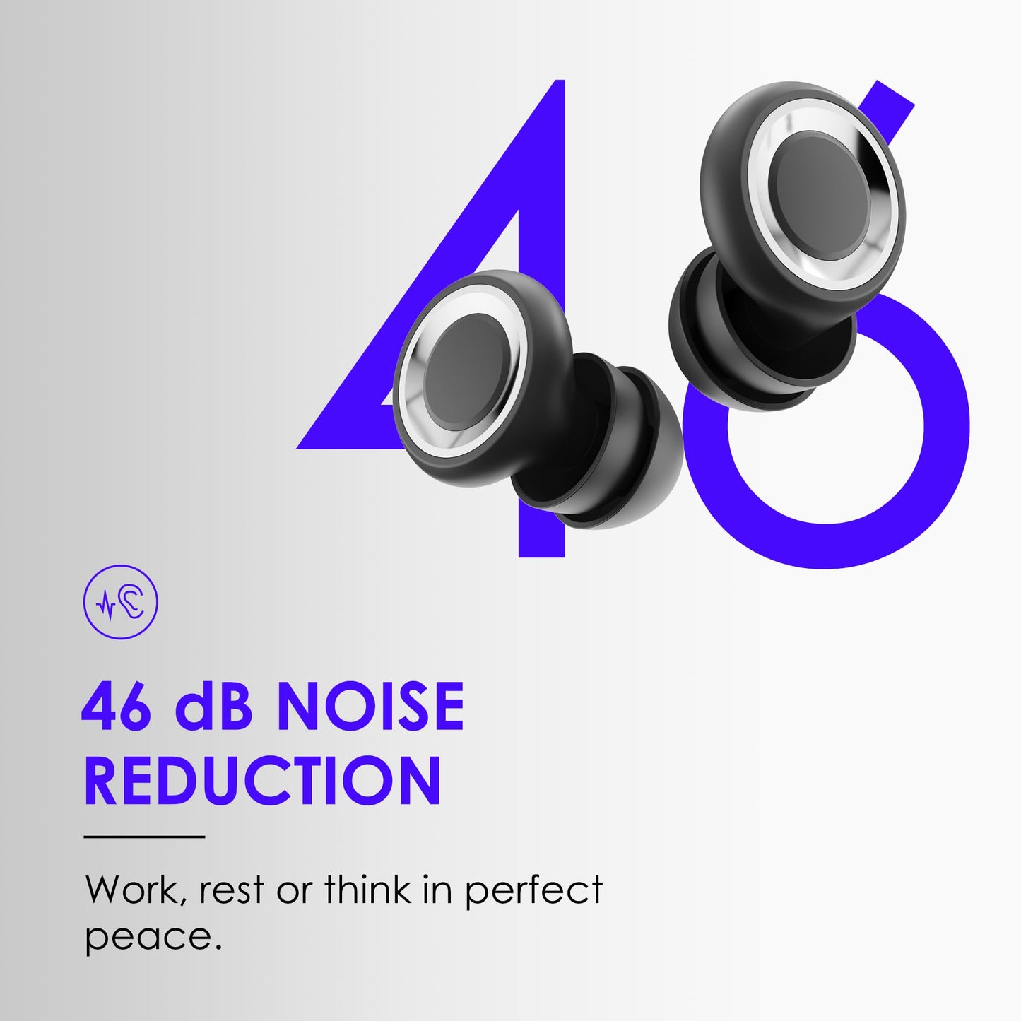 Eixniex Ear Plugs for Sleep - Total Silence! Single+Double Tips Design | 46dB Noise Reduction & Advanced Seal Tech | 8 Pairs (XS-L) + Case | Trusted by Millions