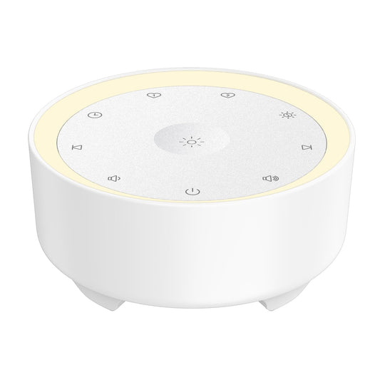 Kipcush White Noise Machine for Sleeping – High-Fidelity Non-Looping Sounds, Dimmable Night Light, USB Powered, Sleep Sound Machine for Baby, Kids & Adults (A - Model White+, Standard)