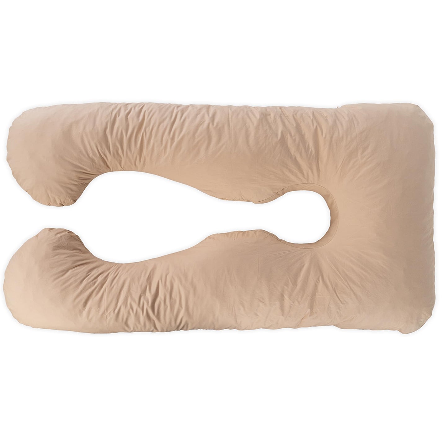 MyPillow Double U Shape Maternity Pillow – 56" x 30" Full Body Pregnancy Pillow with Removable Zippered Cover, Almond
