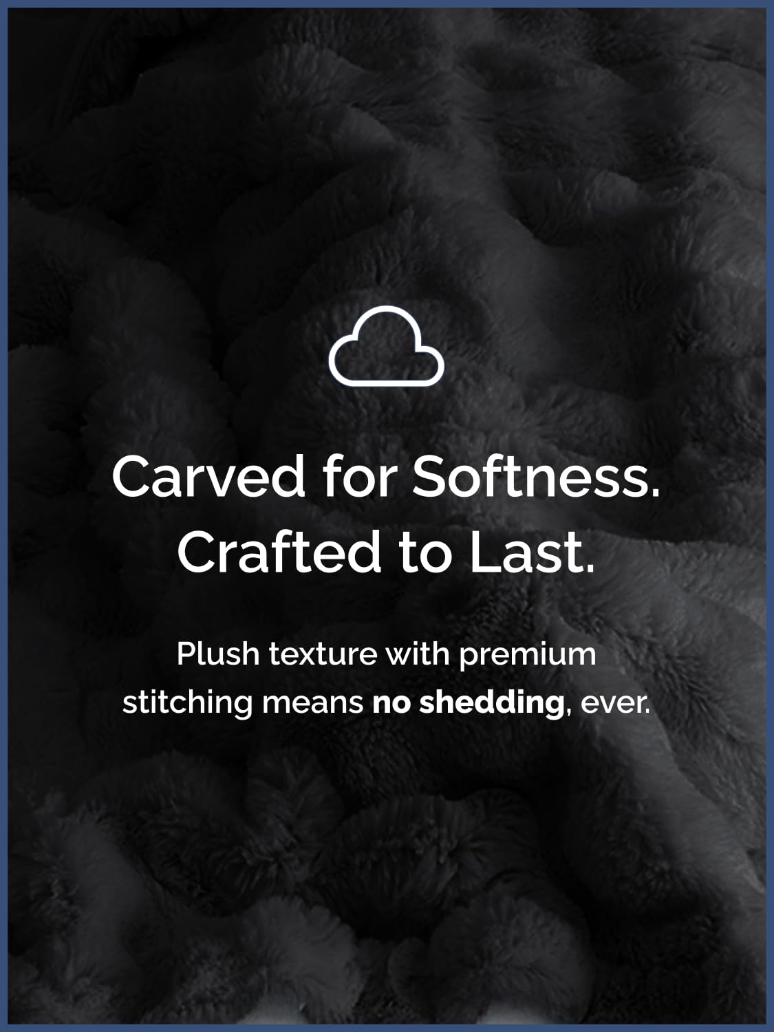 Black Throw Blanket - Fluffy Throw Bubble Blanket Queen Size - Extra Thick Rabbit Faux Fur for Couch, Sofa, Chair or Bed - All Season, Ultra-Soft, Plush, Fuzzy, Cozy for Men, Women & Teens - 90" x 90"