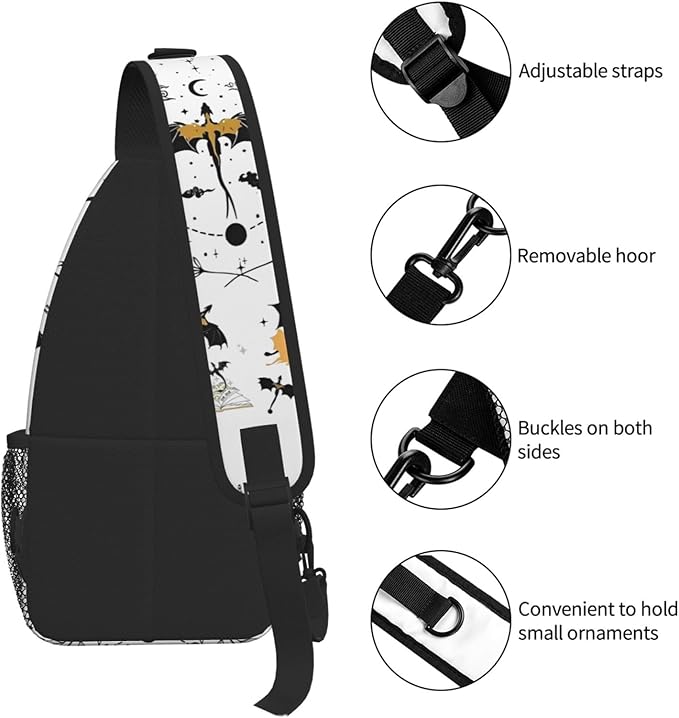 Fourth Dragon Wing Crossbody Bag Trendy Sling Bag Bakpack Casual Chest Bags Daypack For Hiking Walking Travel Running(2)