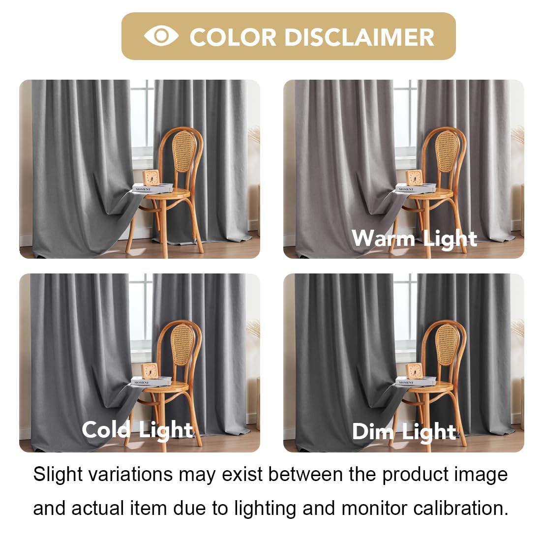 H.VERSAILTEX 100% Blackout Curtains Back Tab Full Light Blocking Curtain Draperies with Gray Coating Thermal Insulated Window Treatment Set of 2 Panels, 52" W x 84" L, Dove