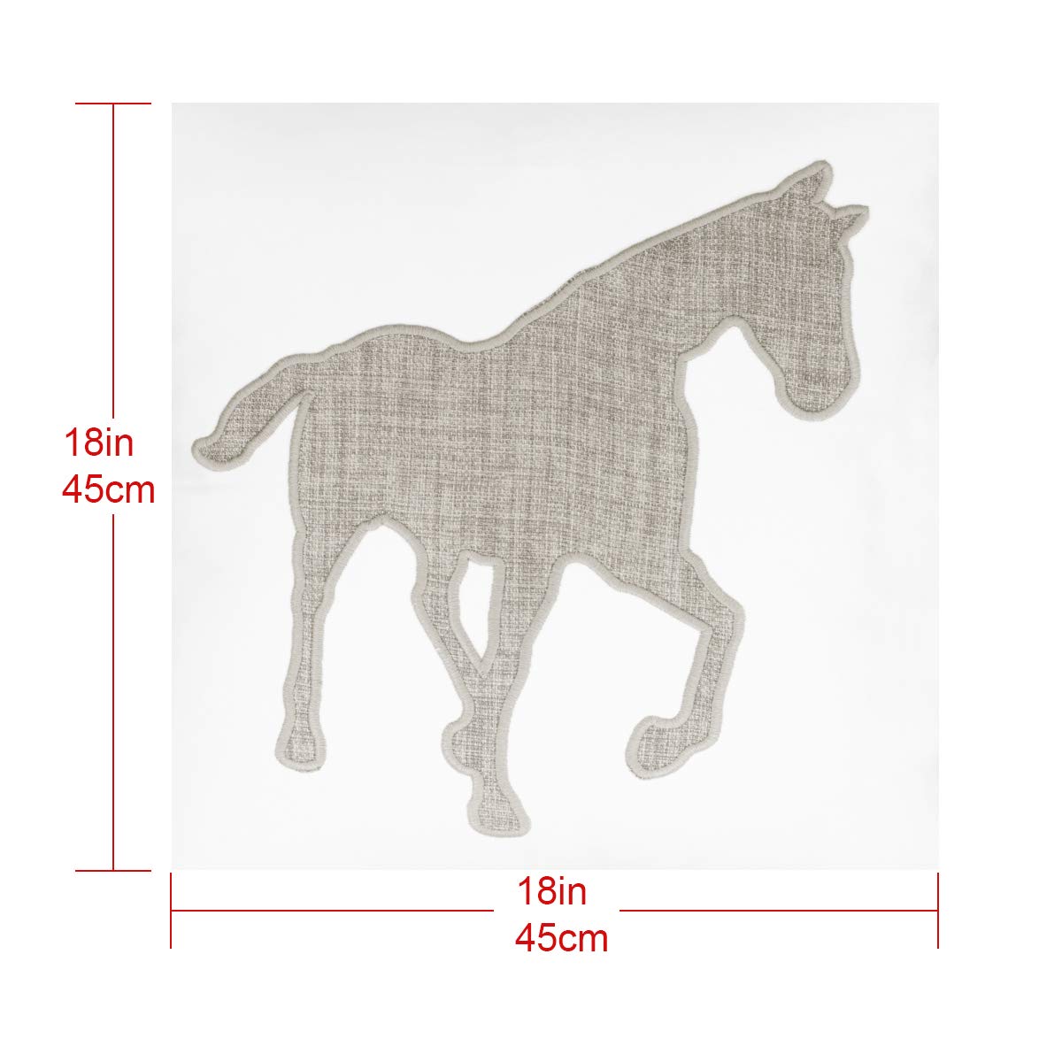 millianess Animal Cotton Throw Pillow Covers Horse Pattren Embroidered 18x18 Inches for Couch Cushions Covers (White) …