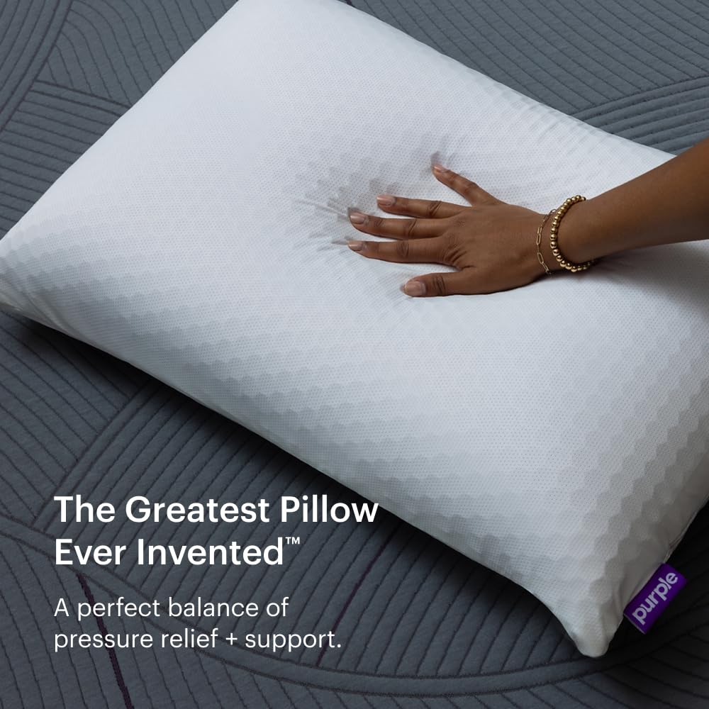 Purple Harmony Pillow - Tall Loft, Standard Size - Cooling Gel Neck and Side Sleeper Pillow, Weightless Medium Feel, GelFlex Grid and Talalay Latex Foam for Pressure-Relieving Support