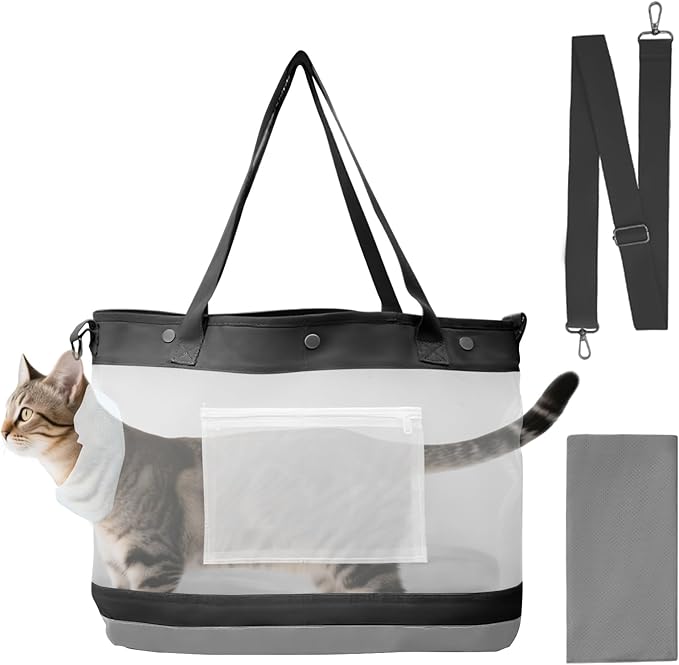 Dog Purse Carrier for Small Dogs, Cats - Dog Carrier Purse for Small Animals up to 22lbs, Collapsible Breathable Pet Carrier Sling for Outing Travel Vet-Gray