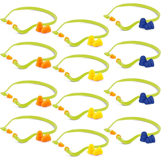 Sumind 24 Pieces Banded Ear Plugs Hearing Bands Banded Ear Band Plug Shooting Reusable Construction Protection Silicone Replacement Pods for Work Sleeping Concerts, Motor Sport Racing (Colorful)