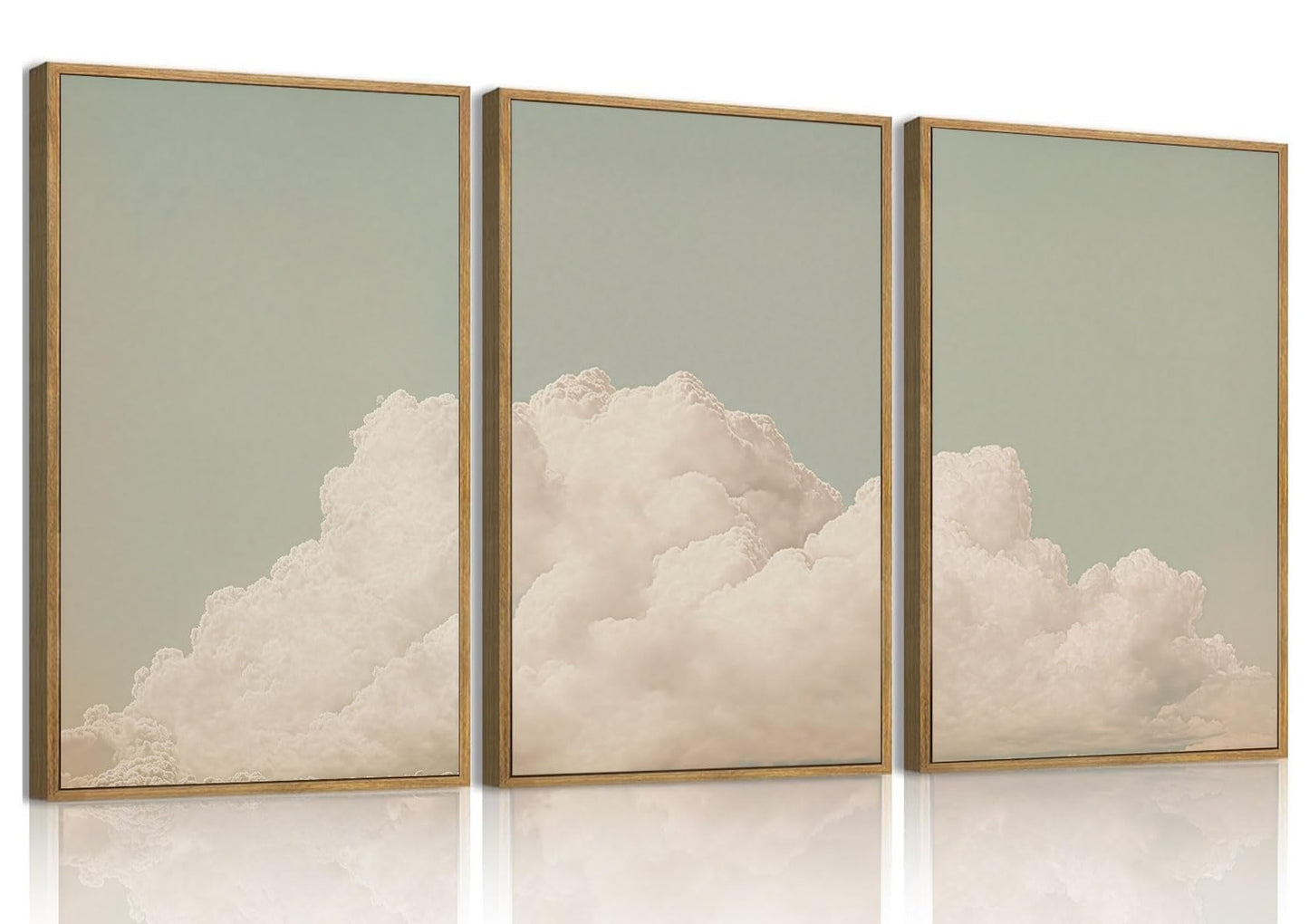 myusuar 3 Piece Large Modern Abstract Canvas Framed Wall Art For Living Room, Dearm Cloud Minimalist Wall Art Decor Posters Prints For Bedroom Office, 12x16in