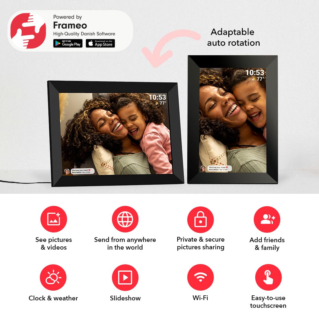 32GB FRAMEO 10.1 Inch Smart WiFi Digital Photo Frame