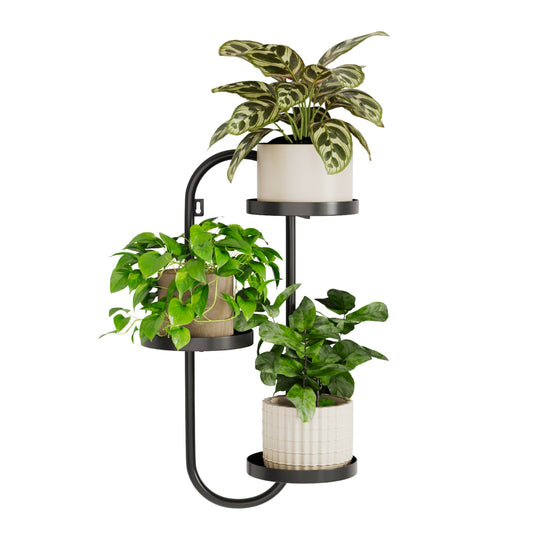 Laposso 3 Tier Wall Planter Metal Plant Hanger Indoor Black
