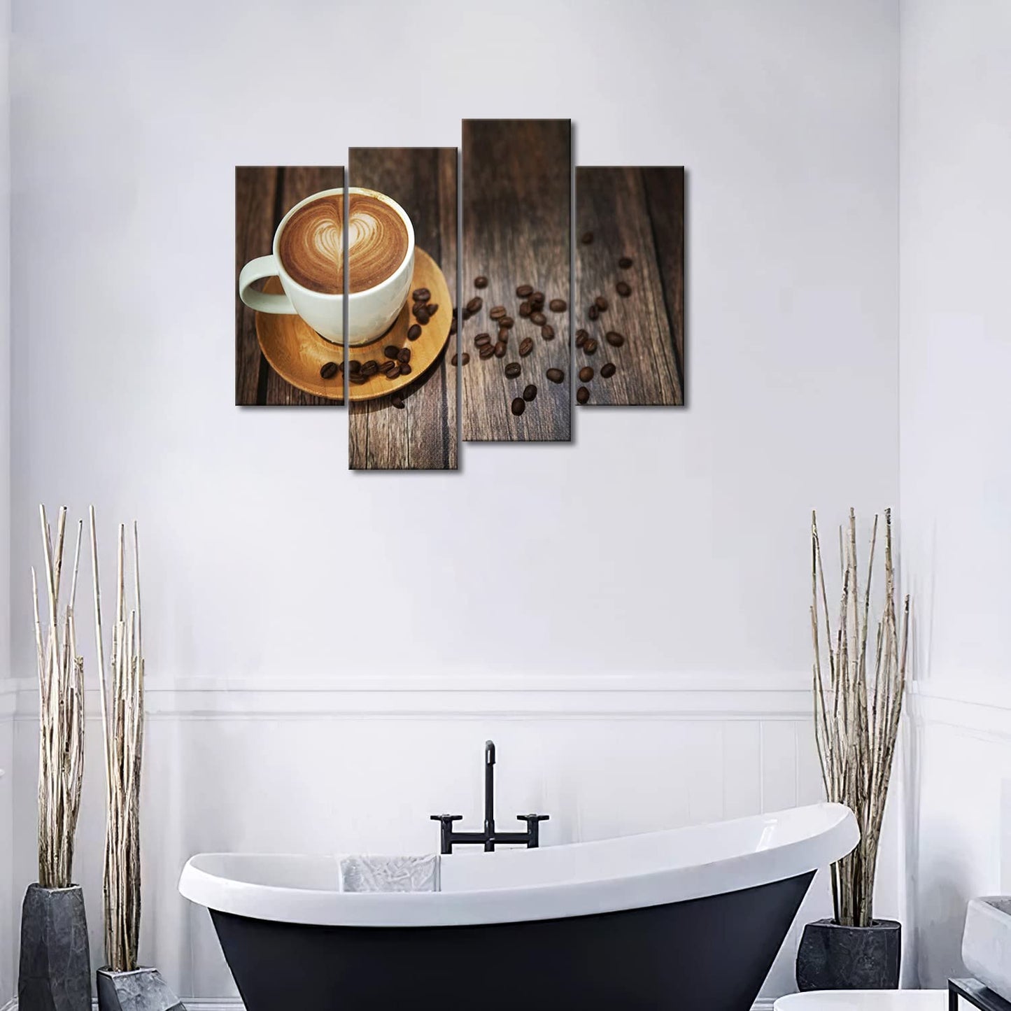 Brown Coffee Wall Art for Bar - Coffee Theme Picture Print On Canvas for Kitchen, Living Room Home Decor