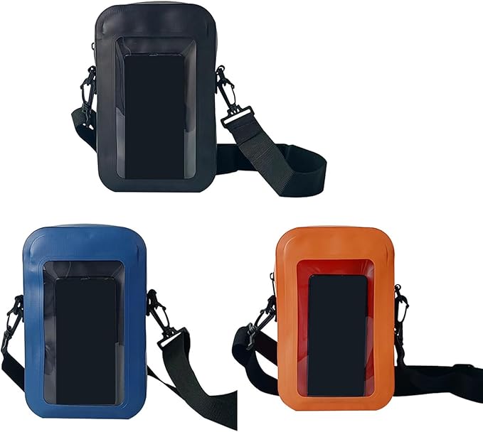 HUJIUTUO Waterproof Phone Pouches for Outdoor Activities Touch Screens Phones Dry Bag with Adjustable Strap for Most Smartphones