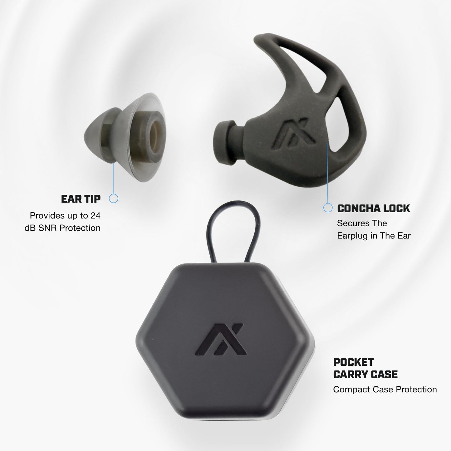 AXIL X20 Noise Reduction Ear Plugs - Bone - Customizable Fit Hearing Protection for Sleeping, Festivals, Live Events and Sports – 24dB Reusable Foam and Silicone Eartips with Carrying Case