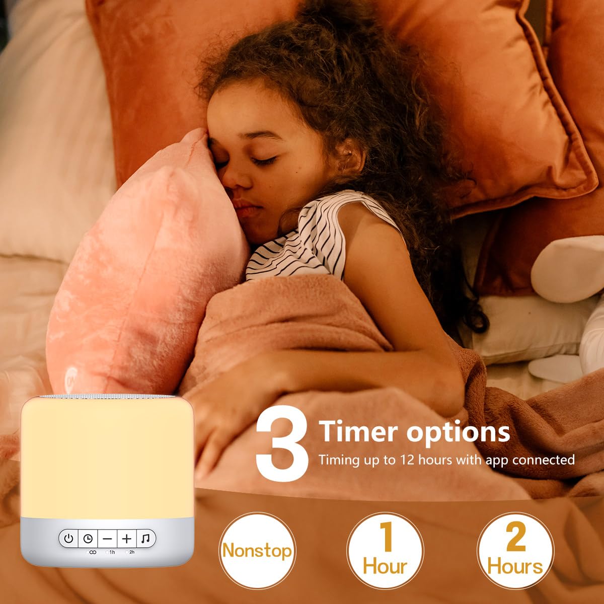Easysleep Optical Lamps Sound Machine Baby White Noise Machine for Sleeping with 30 Soothing Sounds 12 Night Light,Timers, App Remote Control,Night Light Sleep Machine for Nursery Kid
