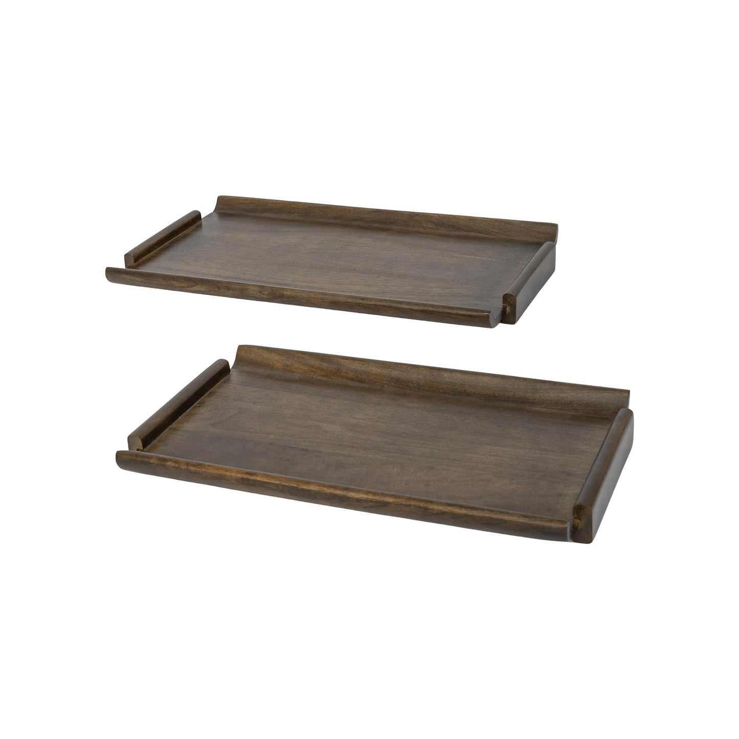 Ellementry Wooden Serving Tray Set – Decorative Tray for Coffee Table, Kitchen & Dining, Serving Platters, Breakfast & Snack Tray