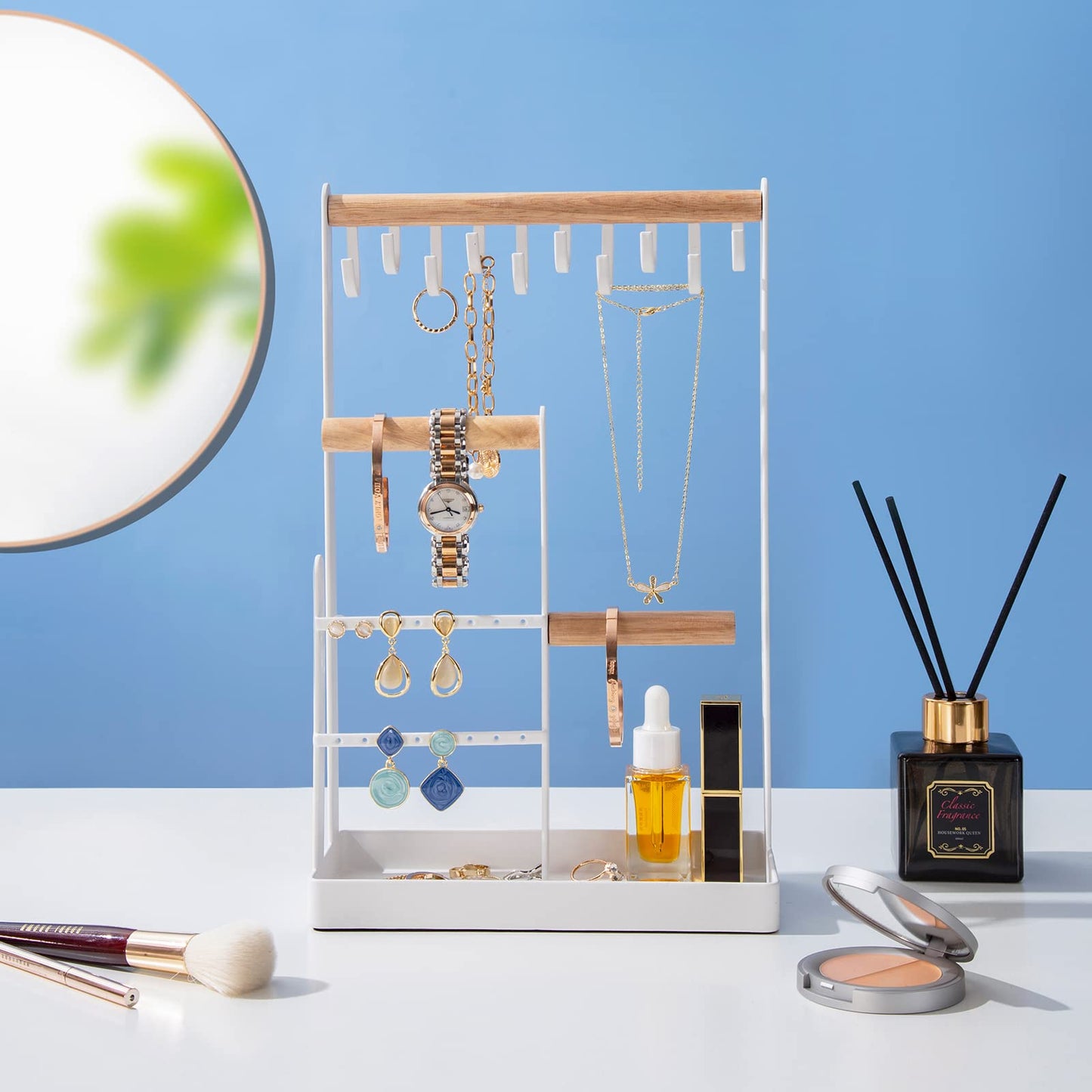 ProCase 4 Tiers Jewelry Stand Bundle with Jewelry Display Stand Holder