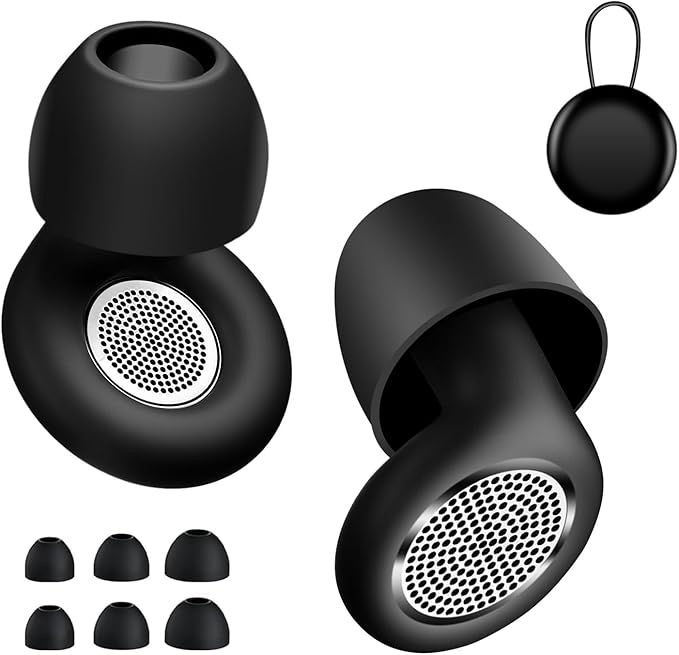 Reusable Soft Silicone Ear Plugs Dorm Noise Cancelling Earplugs for Sleeping 41dB Reduction｜Sleep No Ear Pain for Snoring Side Sleepers&Airplanes Travel Concerts Noises Reduction Earplugs (Black)