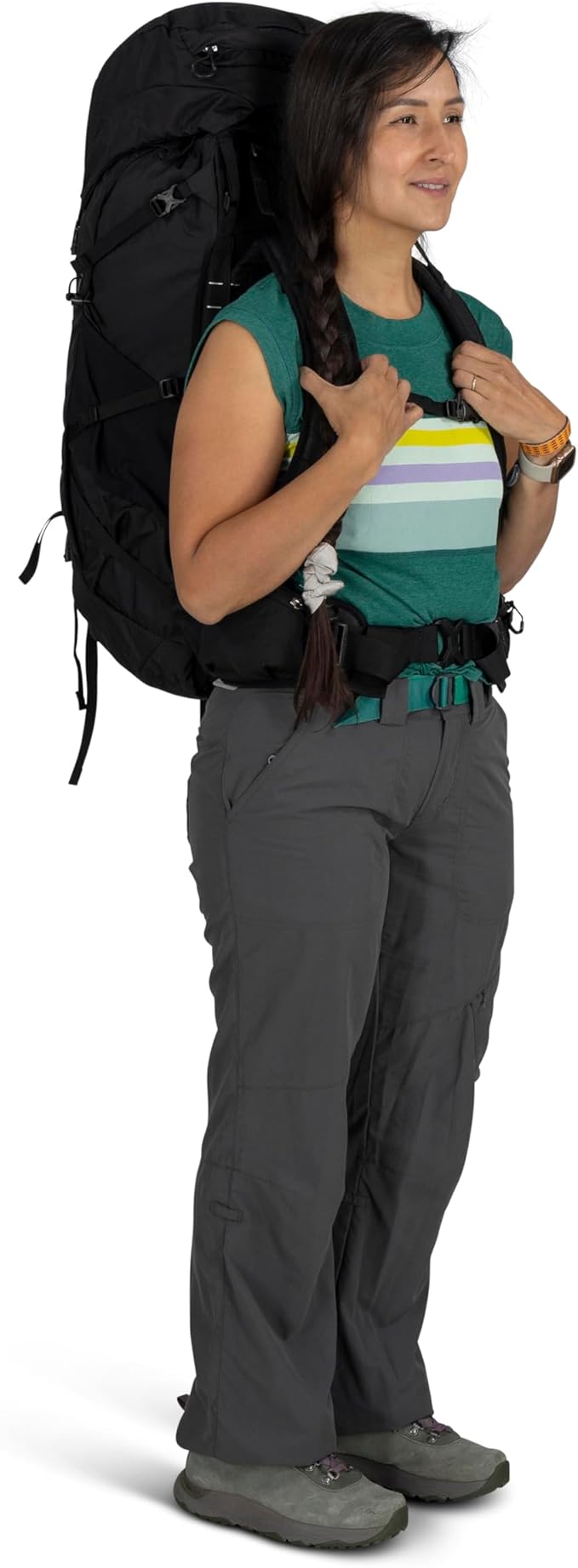 Osprey Tempest 44L Women's Lightweight Hiking Backpack - Daypack for Travel & Camping, Red Pampas/Coal Grey, M/L
