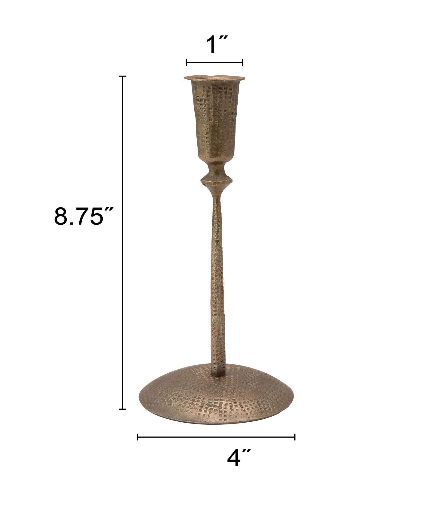 Creative Co-Op Hand-Forged Hammered Metal Taper, Antique Brass Finish Candle Holder