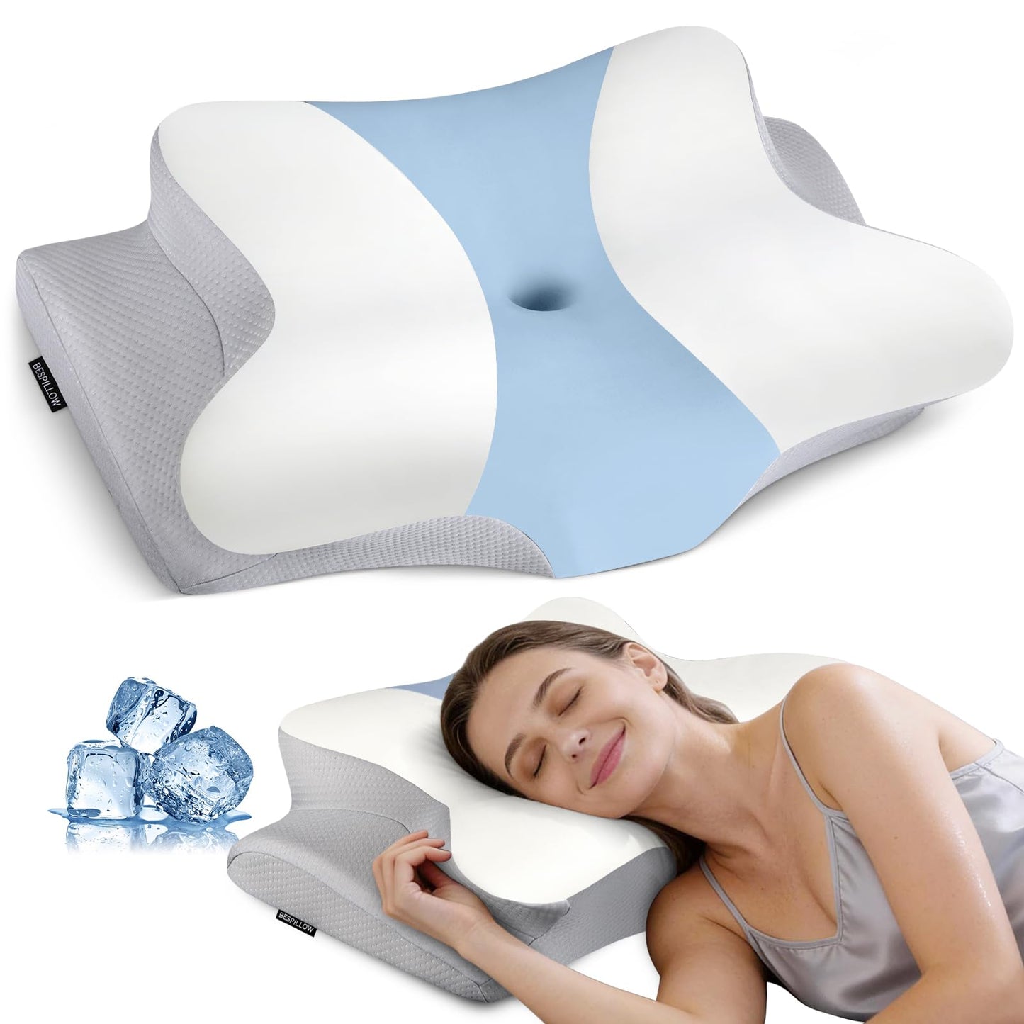 Cervical Neck Pillow for Pain Relief - Ergonomic Pillow Side Sleeper Pillow for Sleeping, Orthopedic Memory Foam Pillow for Neck Support, Contour Cervical Pillow Bed Pillow for Back Stomach Sleepers