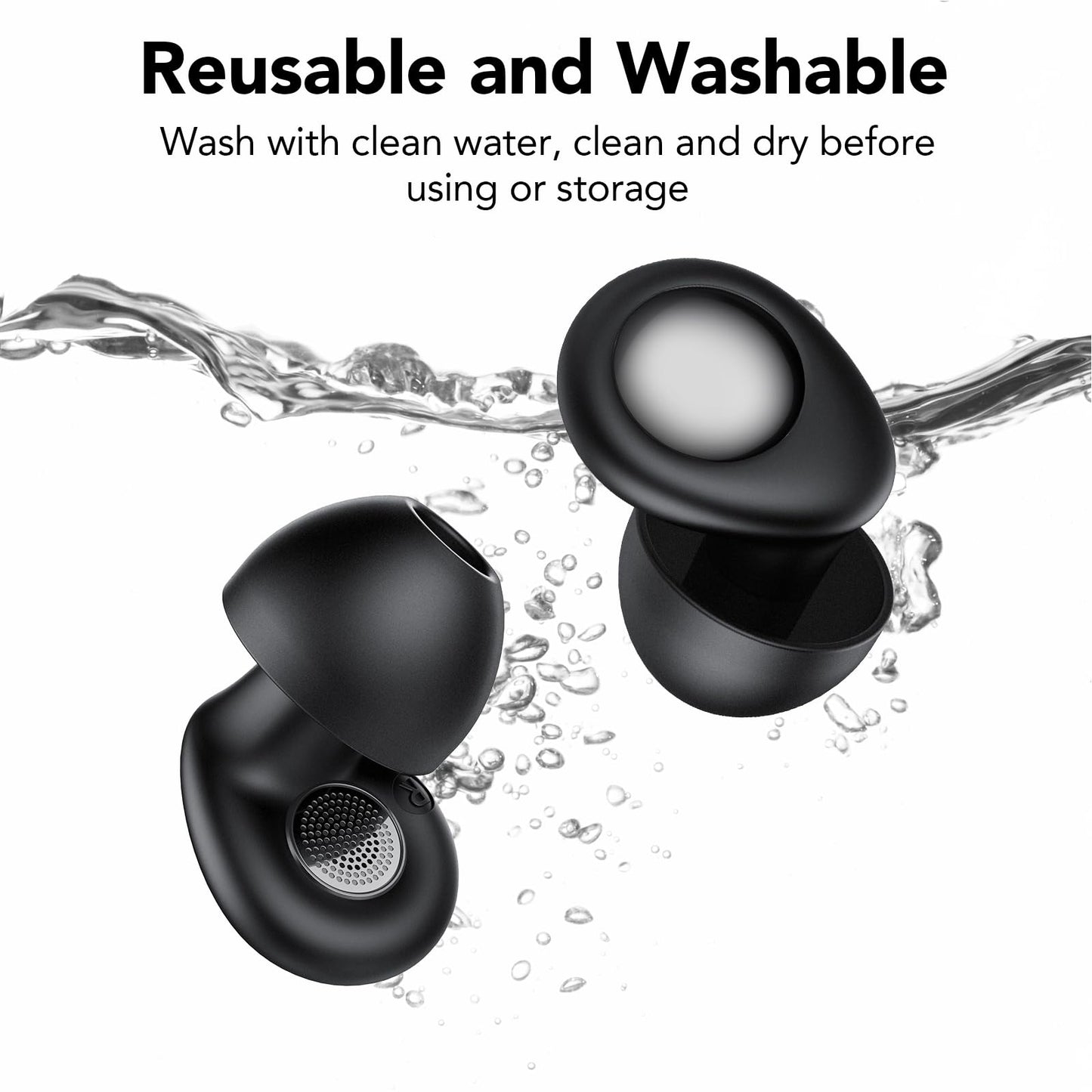 Ear Plugs for Sleeping,Noise Cancelling Silicone Earplugs for Noise Reduction & Concerts, 45 dB, Ear Plugs for Sleep,Soft Earplugs Reusable Concert Ear Plug,Hearing Protection with 8 Earpieces