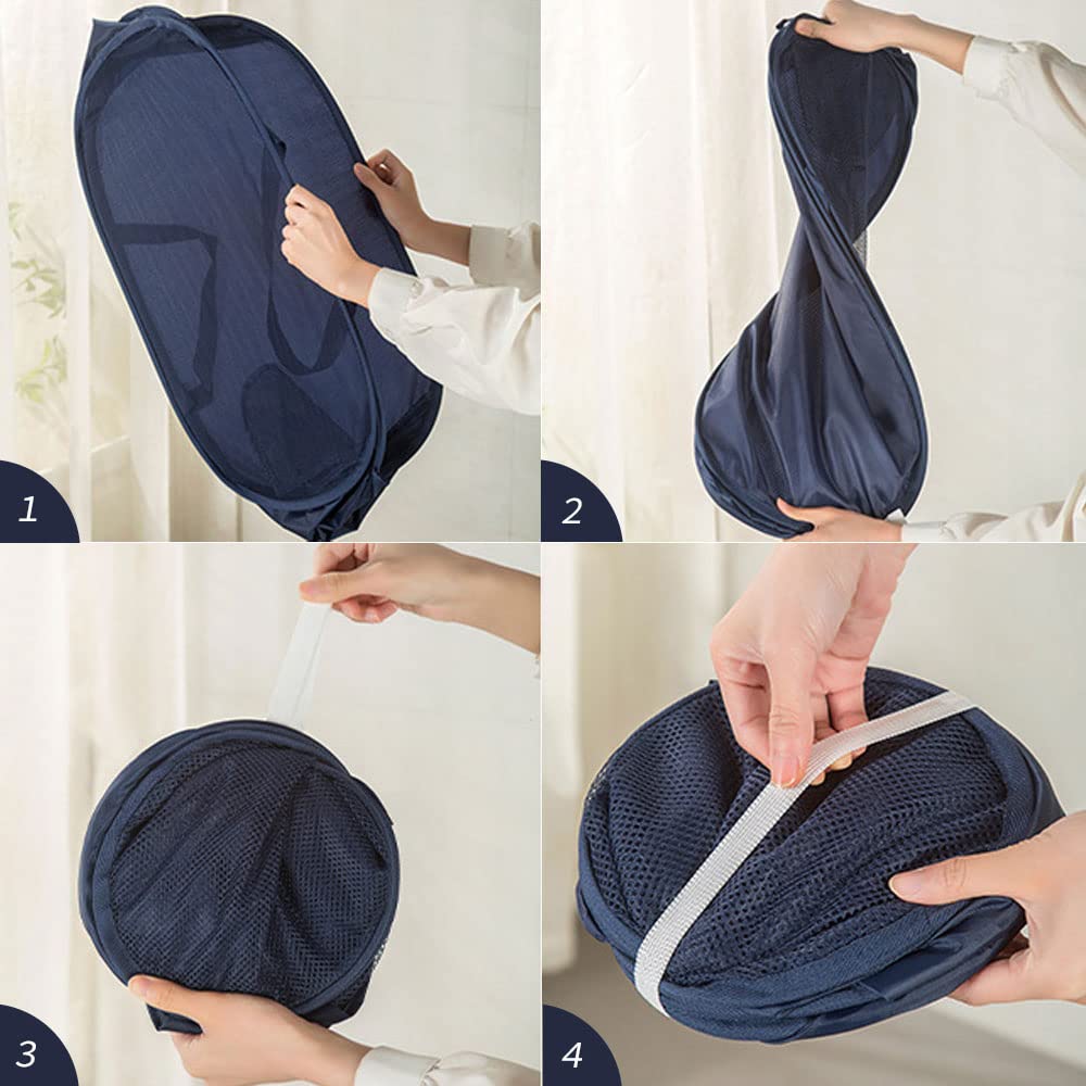 LATERONON 4 Pcs Collapsible Laundry Baskets, Opening Laundry Hamper, Foldable Laundry Basket, Dirty Clothes Basket for Clothes & Home Organization