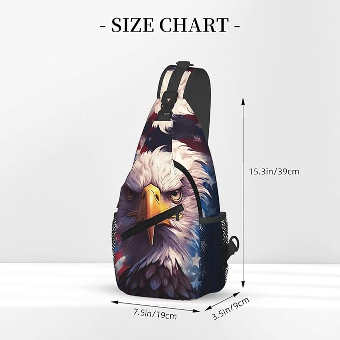 American Flag Sling Bag Multipurpose Crossbody Sling Backpack Travel Cycling Hiking Shoulder Bag For Women Men