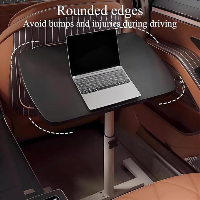 Portable Car Seat Tray Table, Multi-Functional Foldable Car Desk, RV Folding Table, Desk Computer Workstation for Motorhome, Car Computer Desk for Working, Eating (White, 21.7" Lx12.6 W/55x32cm)