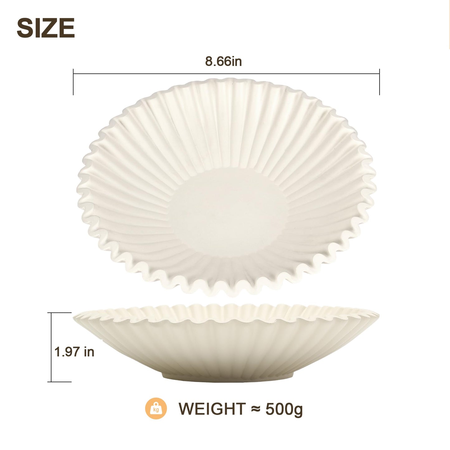 OGANGART Beige Small Decorative Bowl for Home - Stylish Purse/Key Bowls for Entryway Table - Coffee Table Bowl - Artificial Resin Centerpiece Bowls