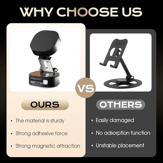Vacuum Magnetic Suction Phone Holder, 2026 New Vacuum Magnetic Phone Holder, Adjustable Suction Phone Mount, Portable Universal Collapsible Magnetic Phone Stand Car Mount for Smartphones (Pink)