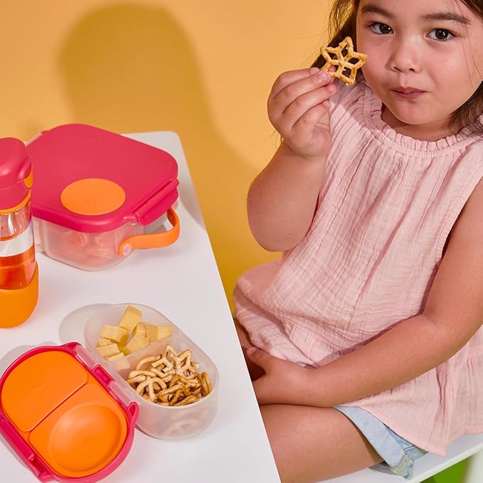 b.box Snack Box - Leakproof Mini Bento Box for Kids & Toddlers, 2 Compartment Snack Containers for Kids, Lunch Containers, Dishwasher Safe, BPA Free, PFAS Free, Ages 4m+, 1 3/4 Cup - Spearmint