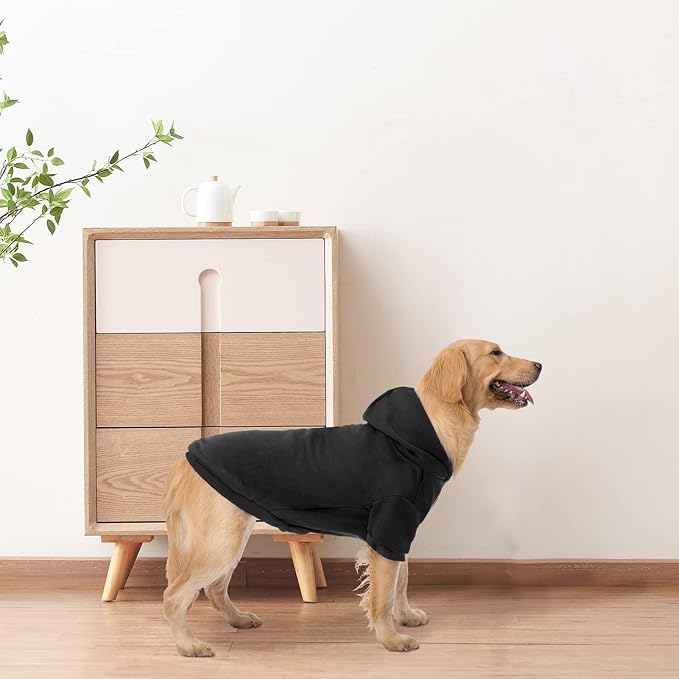 BINGPET Dog Hoodie, Fleece Lined Fall Cold Winter Soft Warm Puppy Sweatshirt with Leash Hole, Dog Sweaters Outfit,Pullover Puppy Hoodie for Small Medium Large Dogs Cats