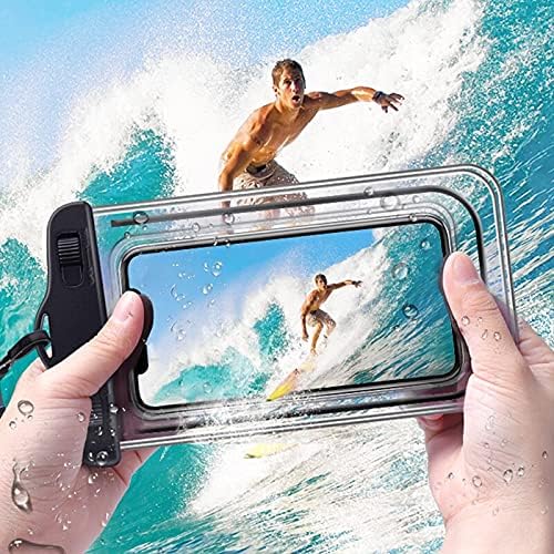 Sriyso Floating Universal Waterproof Phone case 2 Pack-Up to 7.0",Adjustable Lanyard Phone Pouch,Cellphone Dry Bags for Vacation Beach Pool Kayak Cruise Travel Essentials（Black