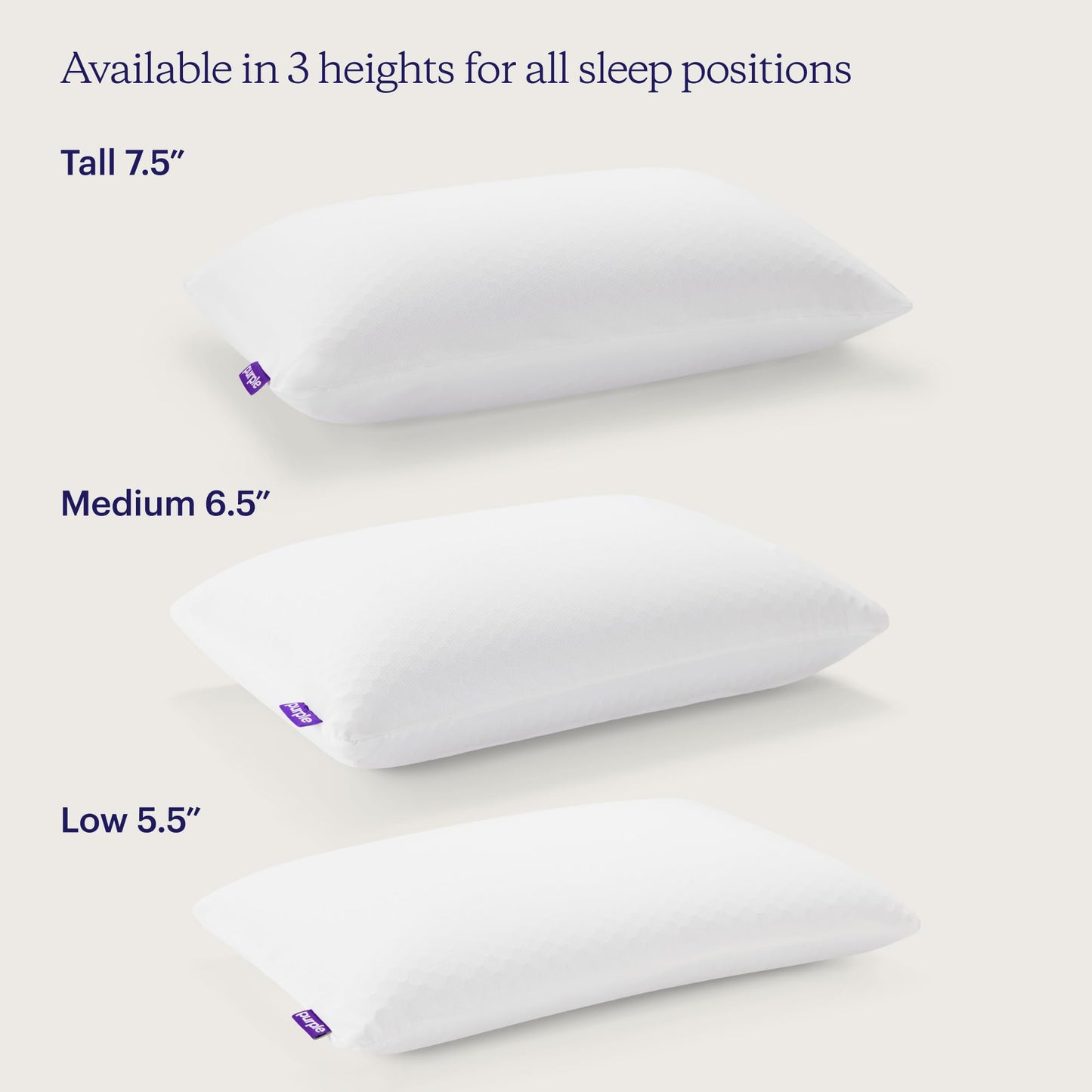 Purple Harmony Pillow - Medium Loft, Standard Size - Cooling Gel Neck and Side Sleeper Pillow, Weightless Medium Feel, GelFlex Grid and Talalay Latex Foam for Pressure-Relieving Support
