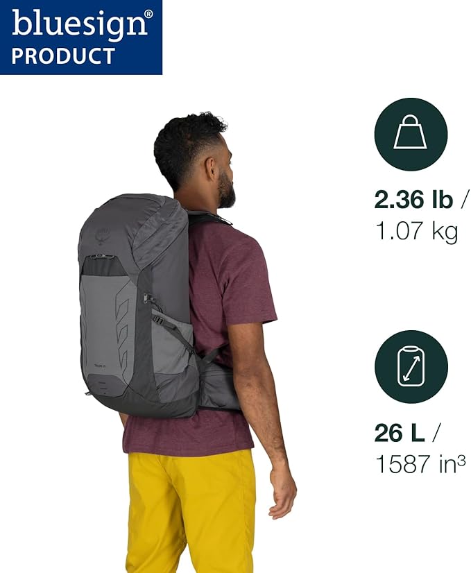 Osprey Talon 26L Men's Lightweight Hiking Backpack - Daypack for Travel & Camping, Frosty Mint Green/Night Shift