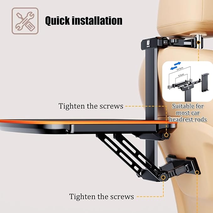 Portable Car Backseat Laptop Desk Car Seat Table Tray,Adjustable Seat Back Snack Tray for Car,Folding Telescopic Auto Food Trays Desk for Car Workstation,Passenger Seat Tray f Traveling.(Style2)