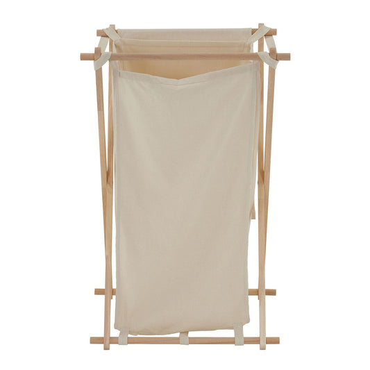 Household Essentials 6785-1 Collapsible Wood X-Frame Laundry Hamper with Fold Over Lid