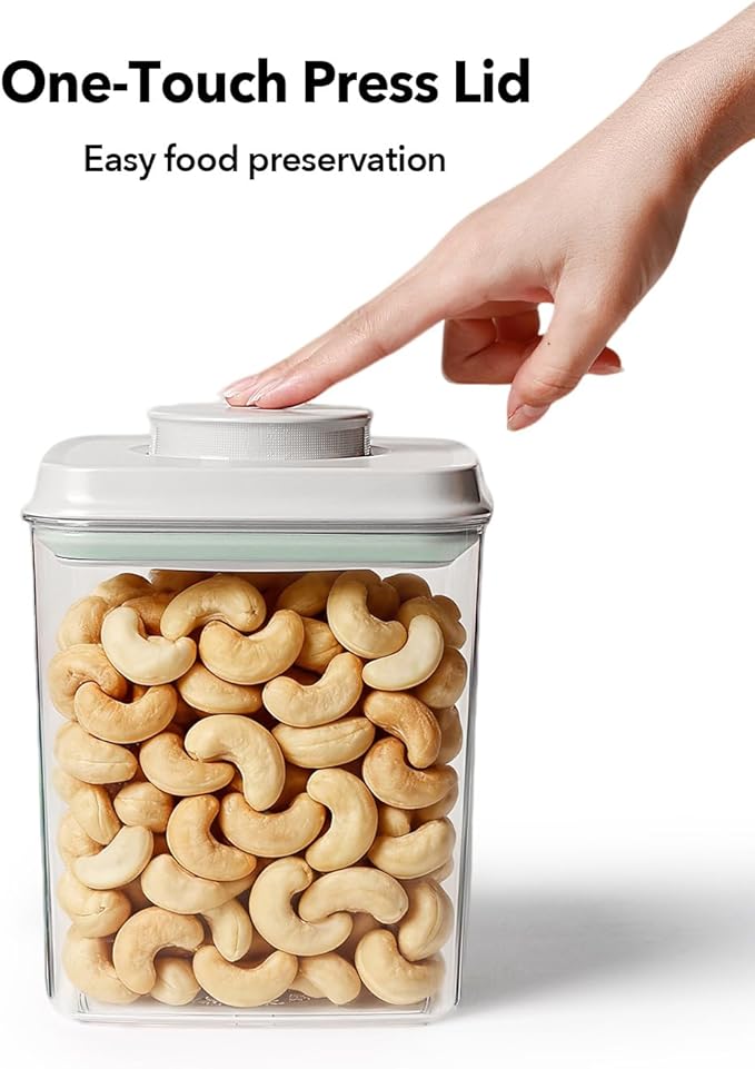 EQI Airtight Food Storage Container with One-Touch Lid, 2.8 QT / 2.65 L Stackable BPA-Free PET for Coffee, Sugar, Spices & Pantry Organization.