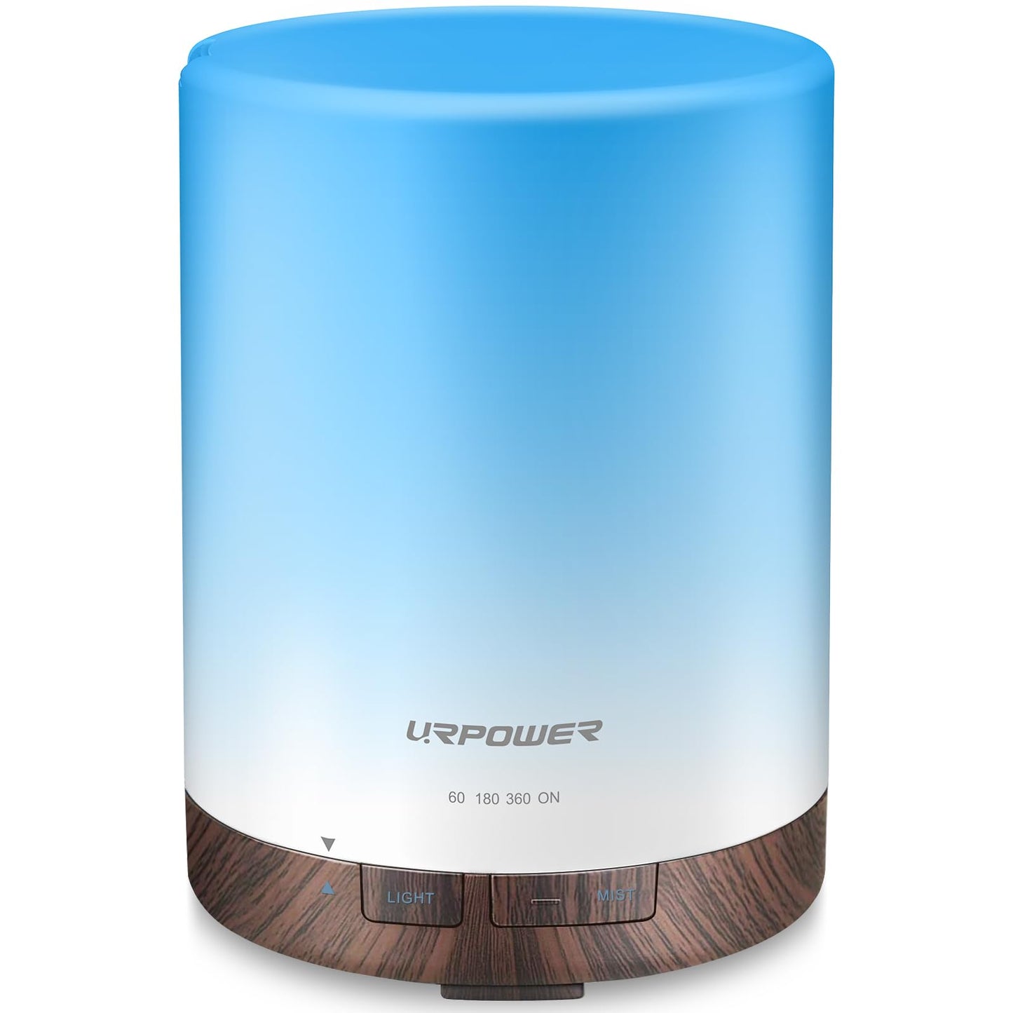 URPOWER 300ml Essential Oil Diffuser Ultrasonic Air Humidifier AUTO Shut Off Aromatherapy Scent Diffuser Night Light 7 Color Changing LED Lights and 4 Timer Settings for Home Office Yoga